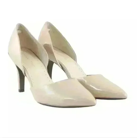 Adrienne Vittadini Tan Patent Leather Heel Pumps, Size 6; $85