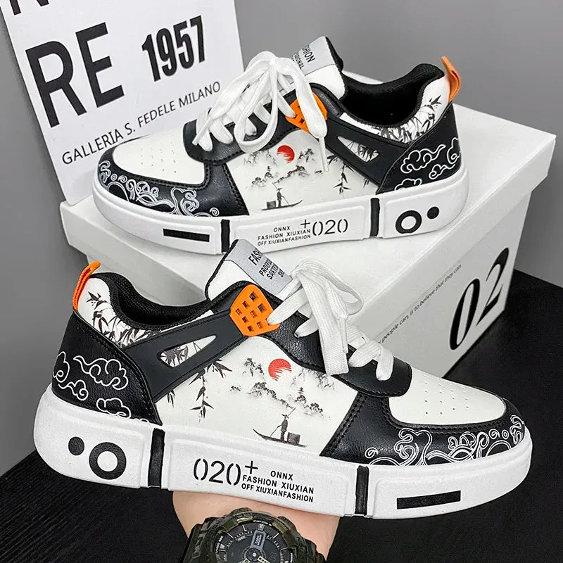 ADVBRIDGE  -  New Casual and Fashionable Men's and Women's Graffiti Sports Shoes, Plus Size 35-44, Versatile Outdoor Sneakers for Couples