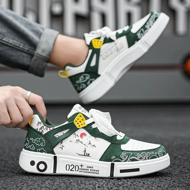 ADVBRIDGE  -  New Casual and Fashionable Men's and Women's Graffiti Sports Shoes, Plus Size 35-44, Versatile Outdoor Sneakers for Couples