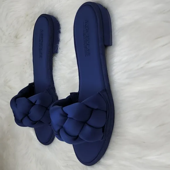 Aerosoles Brad Slip On Slipper Sandals Navy Blue
