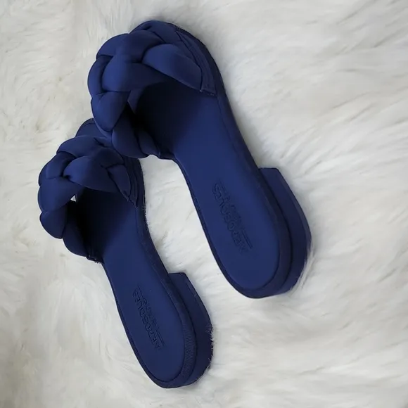 Aerosoles Brad Slip On Slipper Sandals Navy Blue