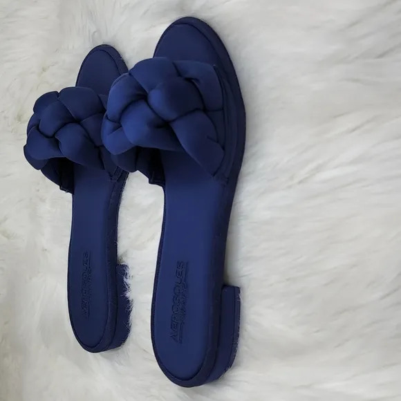 Aerosoles Brad Slip On Slipper Sandals Navy Blue