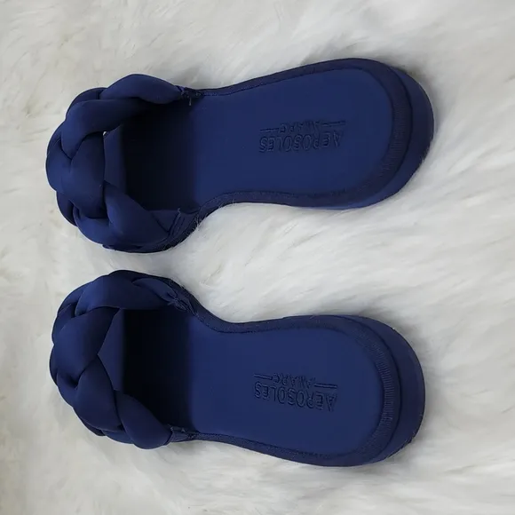 Aerosoles Brad Slip On Slipper Sandals Navy Blue
