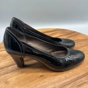 Agl Attilio Giusti Leobruni Pumps Womens 7.5 / 37.5 Black Patent Leather Shoes