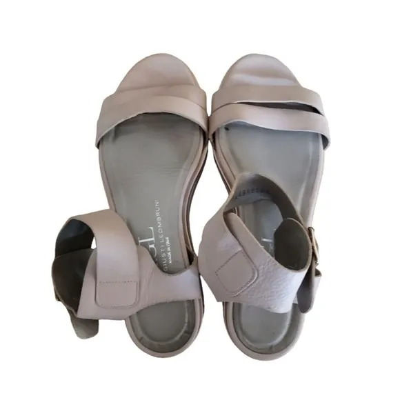 AGL Platform Ankle Quarter Strap Sandal Metallic Silver Size 36/6.5