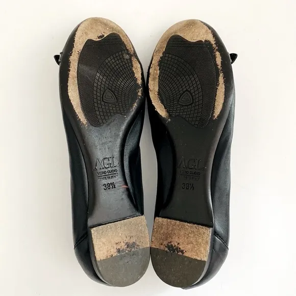 AGL Women's Black Ballet Flats EU 38.5