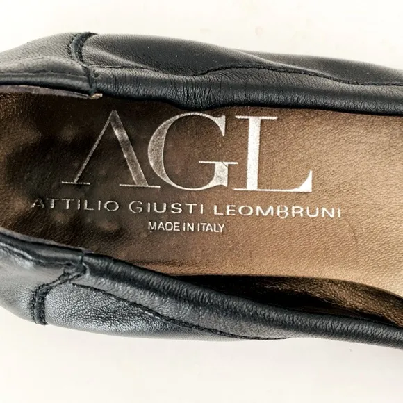 AGL Women's Black Ballet Flats EU 38.5