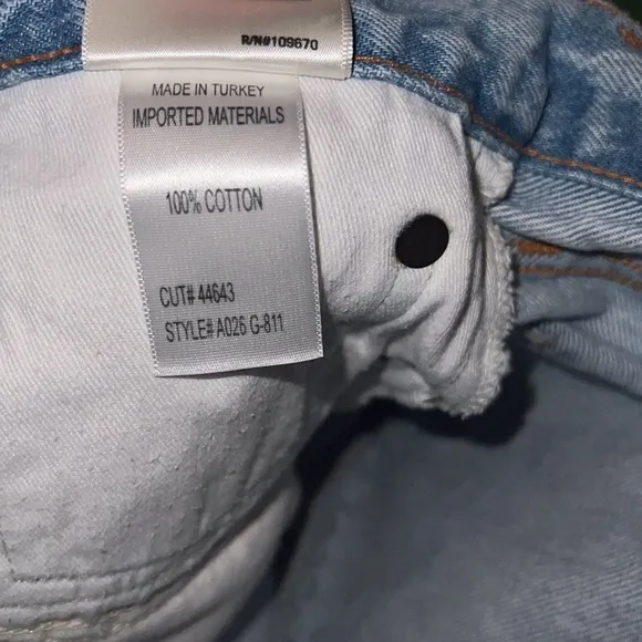 AGOLDE Distressed Light Blue Denim Shorts size 26