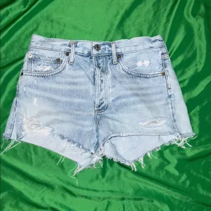 AGOLDE Distressed Light Blue Denim Shorts size 26