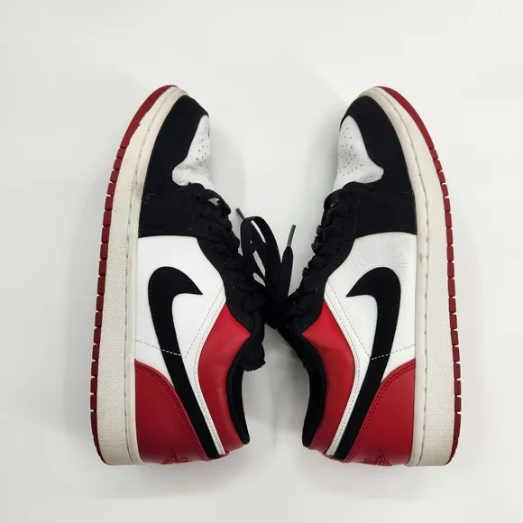 Air Jordan 1 Low Shoes Men Size 8 Women 9.5 Black Toe Retro 553558-116