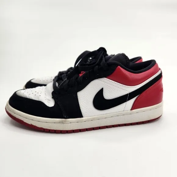 Air Jordan 1 Low Shoes Men Size 8 Women 9.5 Black Toe Retro 553558-116