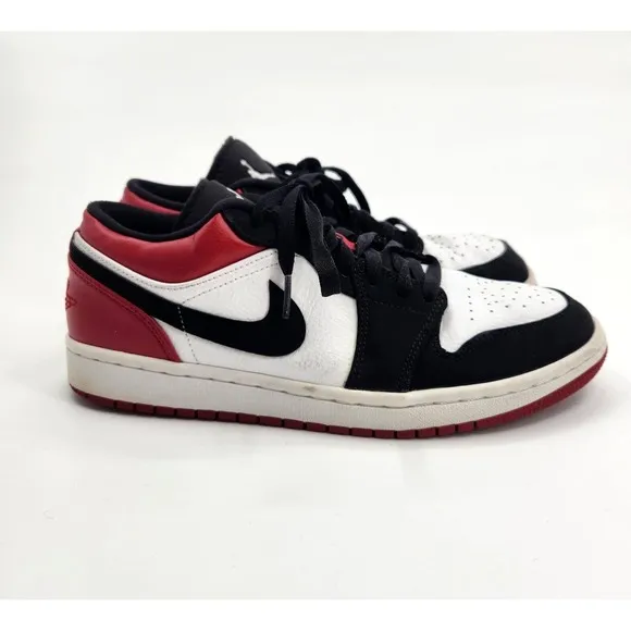 Air Jordan 1 Low Shoes Men Size 8 Women 9.5 Black Toe Retro 553558-116