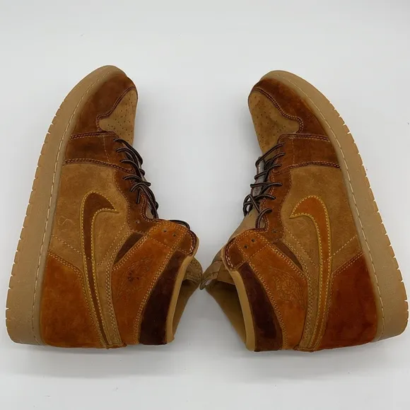 Air Jordan 1 Retro High Sneakers Golden Harvest Gum Men 13