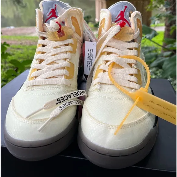 Air Jordan 5 off-white Sail Men Sz8 Womens sz 9.5 athletic sneakers shoes stockx