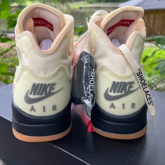 Air Jordan 5 off-white Sail Men Sz8 Womens sz 9.5 athletic sneakers shoes stockx