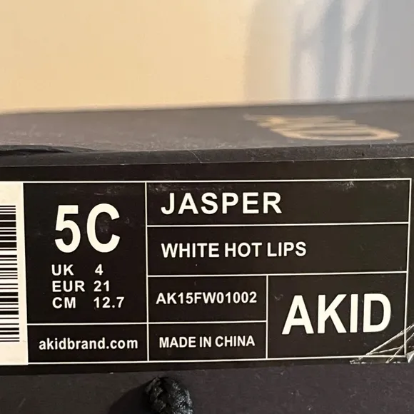 AKID Brand Shoes Kid 5C Pink Jasper Hot Lips Leather Boot White Love Lace Up