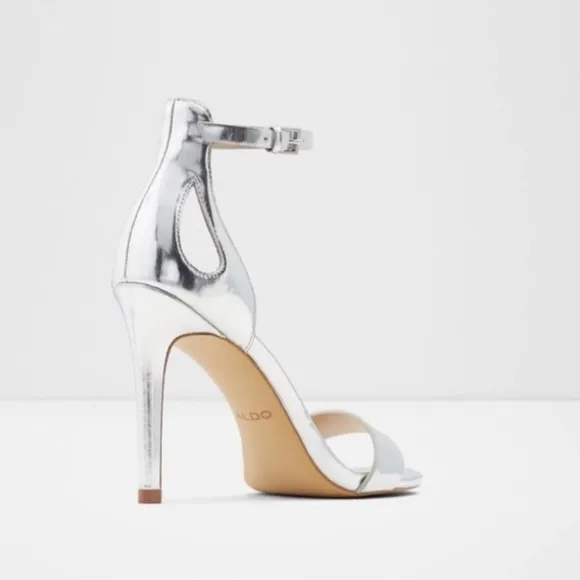 ALDO Violla Stiletto Heel Shoes in Metallic Silver Sz. 10