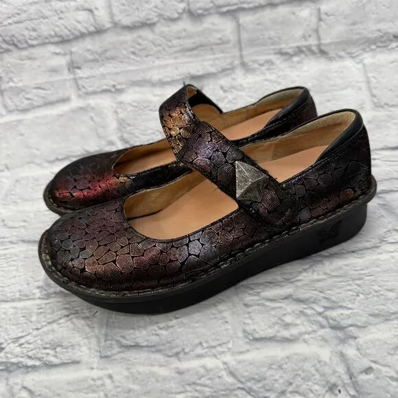 Alegria PAL-839 Paloma Metallic Black Stone Mary Jane Shoes Women EU 38 US 7.5