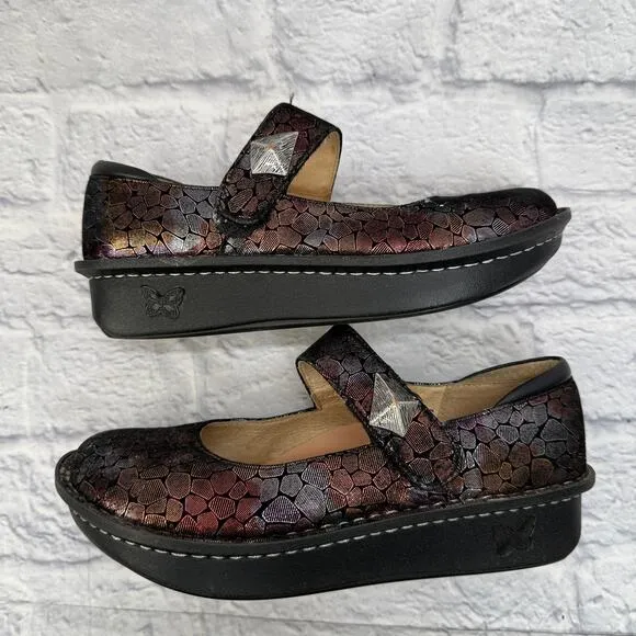 Alegria PAL-839 Paloma Metallic Black Stone Mary Jane Shoes Women EU 38 US 7.5