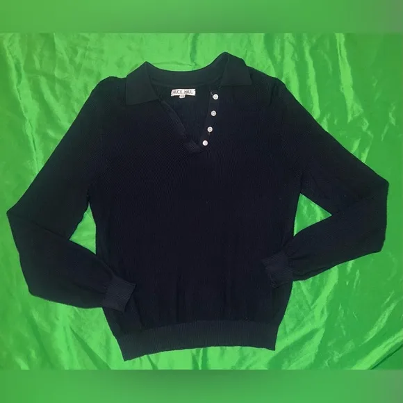 Alex Mill Classic Navy Blue 100% Cotton  Sweater with Button Detail size XS