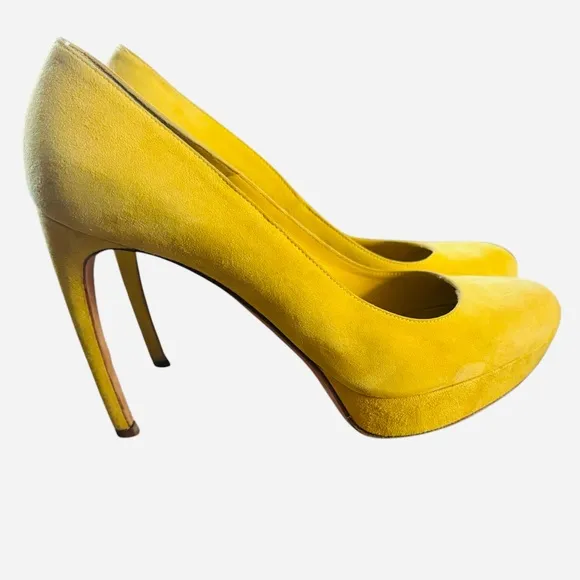 Alexander McQueen Authentic Yellow Suede Pumps
