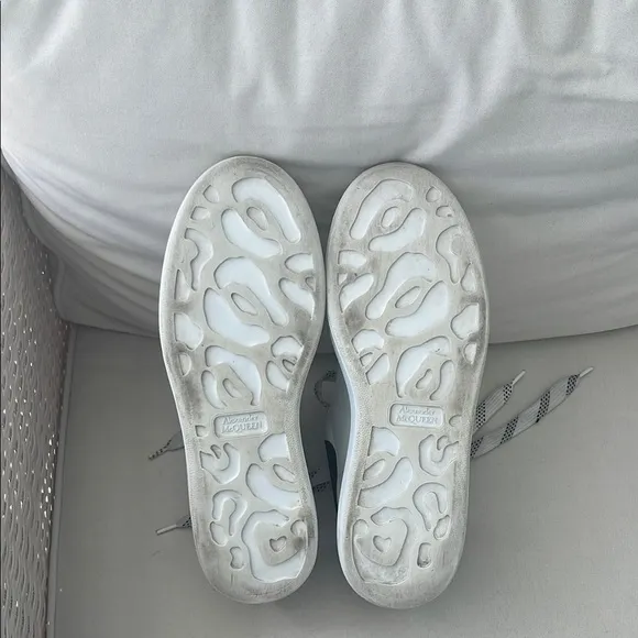 Alexander McQueen White and Black Athletic Shoes