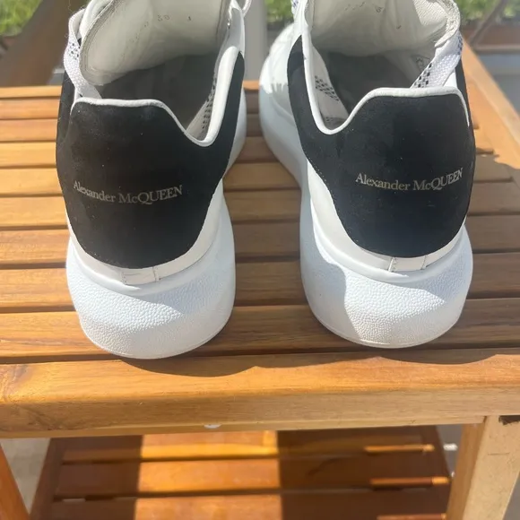 Alexander McQueen White and Black Athletic Shoes