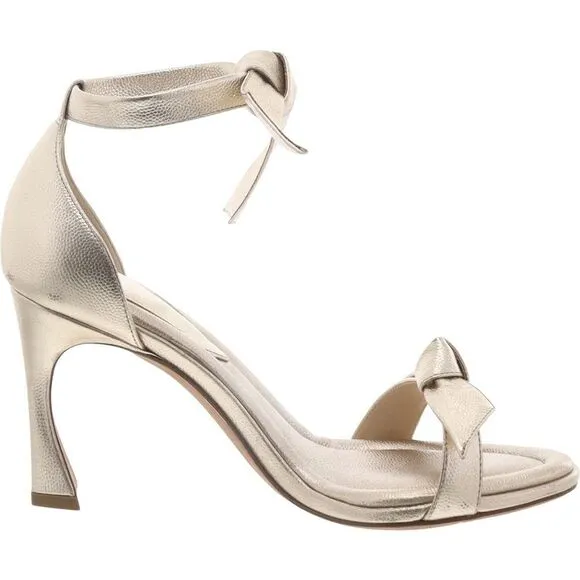 Alexandre Birman Womens Clarita Gold Leather Ankle Strap Heels Shoes NWOB