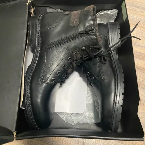 Alfani Chris Black Utility ankle boots Timeless 10.5. New In box