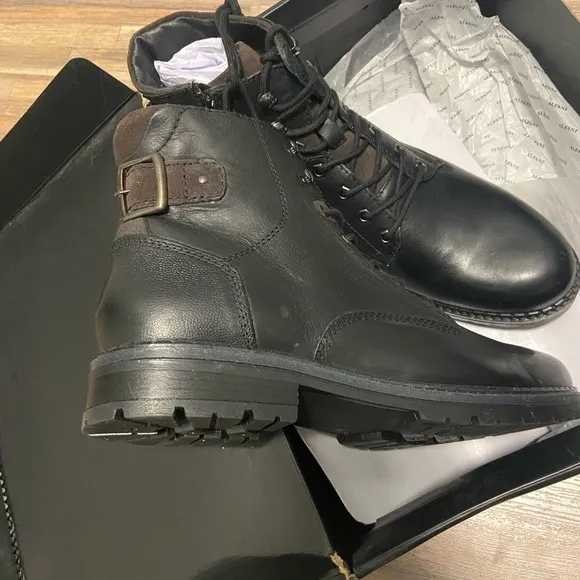 Alfani Chris Black Utility ankle boots Timeless 10.5. New In box