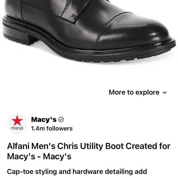 Alfani Chris Black Utility ankle boots Timeless 10.5. New In box