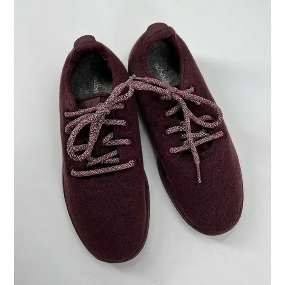 Allbirds Men Size 8 Made in Korea Wool Runners Red Maroon Sneakers Running Shoes