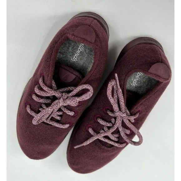 Allbirds Men Size 8 Made in Korea Wool Runners Red Maroon Sneakers Running Shoes