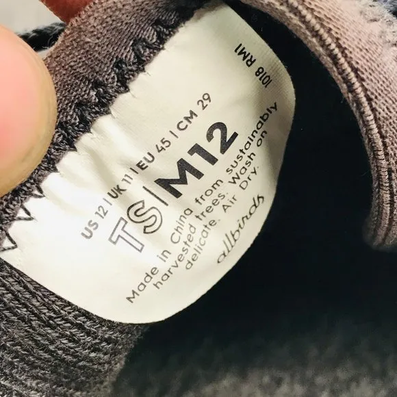 Allbirds Tree Skippers Mens 12 Shoes Dark Gray Charcoal Casual Comfort‎ Sneakers
