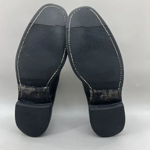 Allen Edmonds Dryden Medallion Shoes Men Size 9.5 D Black Leather Cap Toe Oxford