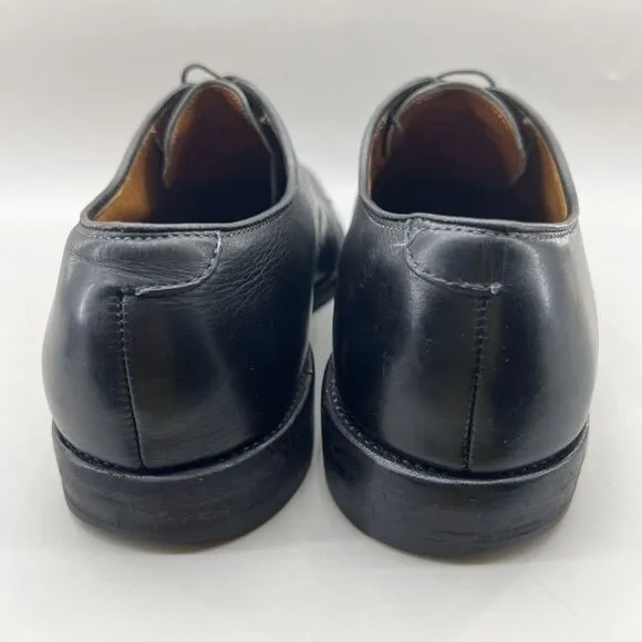Allen Edmonds Dryden Medallion Shoes Men Size 9.5 D Black Leather Cap Toe Oxford