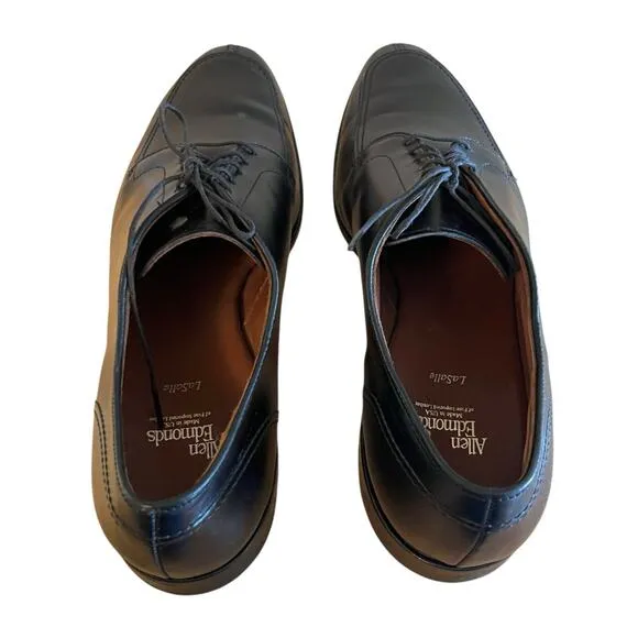 Allen Edmonds LaSalle Split Toe Oxford Shoes 13B Black Leather Classic Preppy