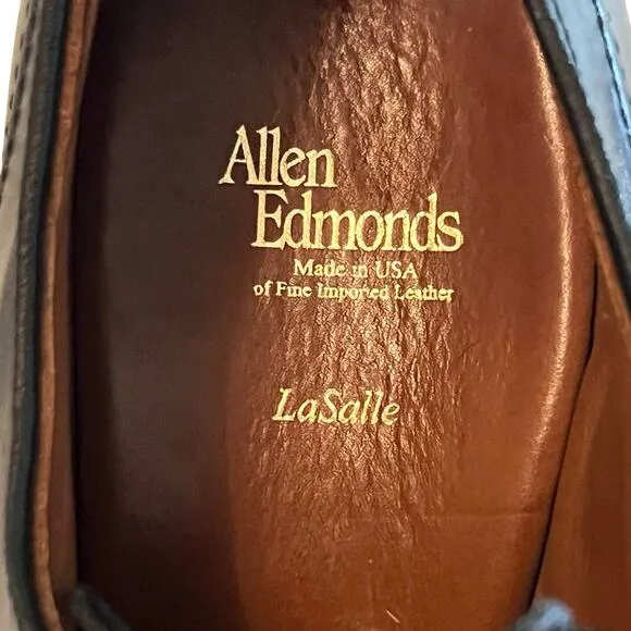 Allen Edmonds LaSalle Split Toe Oxford Shoes 13B Black Leather Classic Preppy