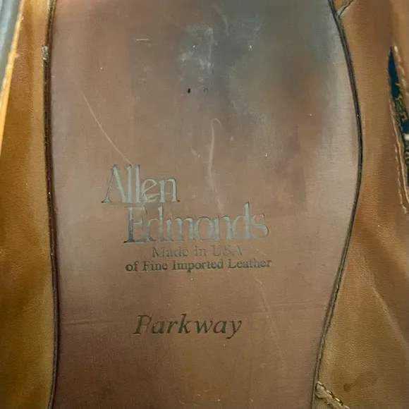 Allen Edmonds Parkway Brown Leather Oxford Dress Shoes Men’s Size 9 D Spilt Toe