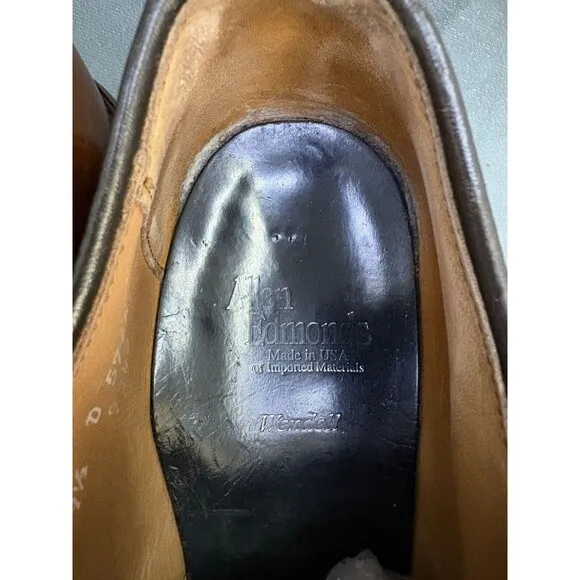 Allen Edmonds Wendell $280 Men's Dress Shoes Size 9.5 D Leather Brown