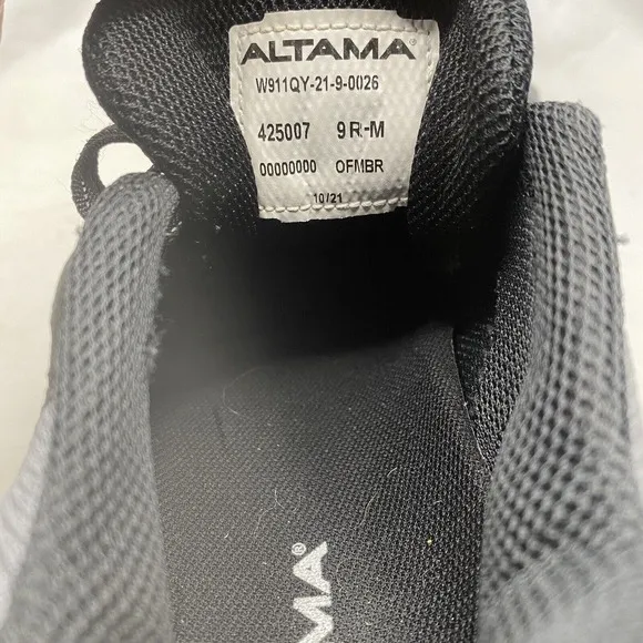 Altama Rugged Hiking Trail Shoes Black Mens Size 9 M EUC