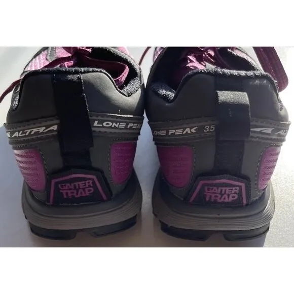 Altra Lone Peak 3.5 WOMENS Sz 9 Trail Running Shoes Gray Purple Pink Outdoor