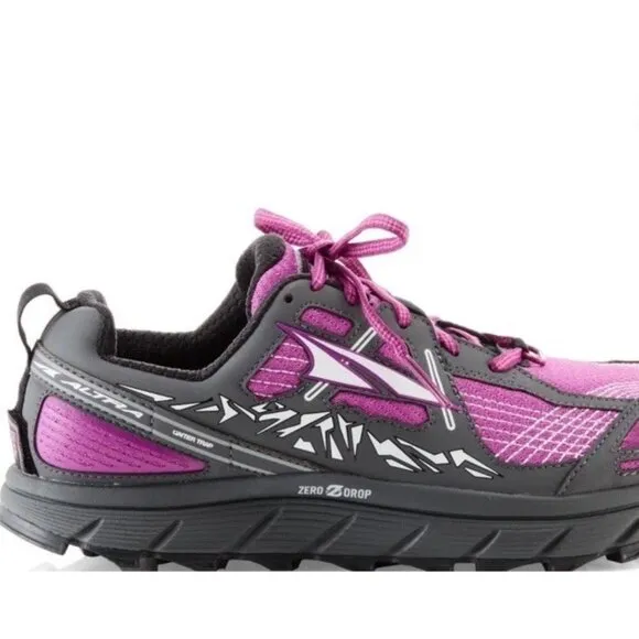 Altra Lone Peak 3.5 WOMENS Sz 9 Trail Running Shoes Gray Purple Pink Outdoor