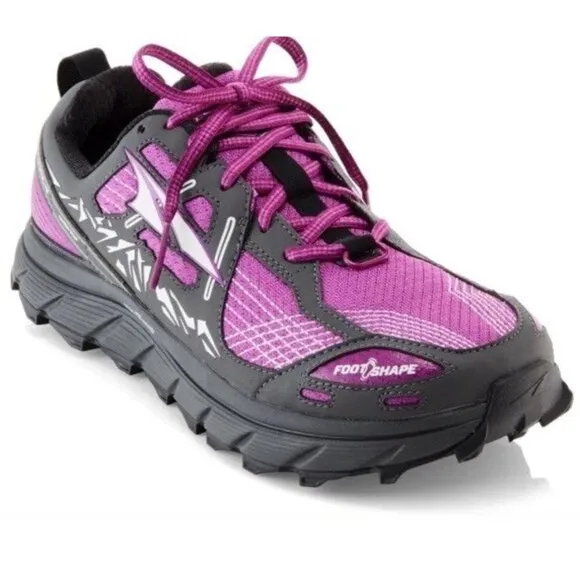 Altra Lone Peak 3.5 WOMENS Sz 9 Trail Running Shoes Gray Purple Pink Outdoor