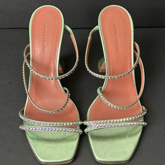 Amina Muaddi Naima embellished leather sandals