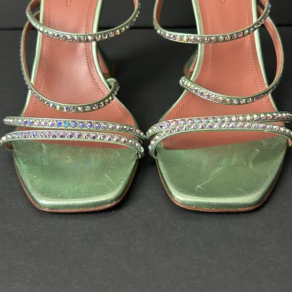 Amina Muaddi Naima embellished leather sandals