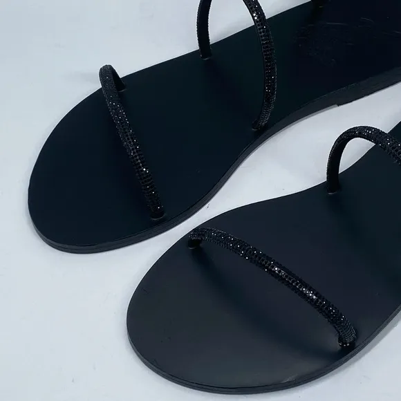 ANCIENT GREEK SANDALS  Ofis Low Crystal-Embellished Wraparound Sandals size 39