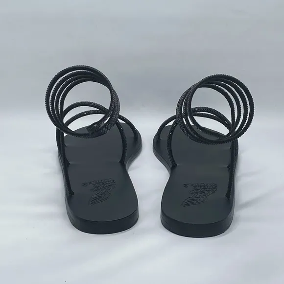 ANCIENT GREEK SANDALS  Ofis Low Crystal-Embellished Wraparound Sandals size 39