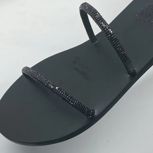 ANCIENT GREEK SANDALS  Ofis Low Crystal-Embellished Wraparound Sandals size 39