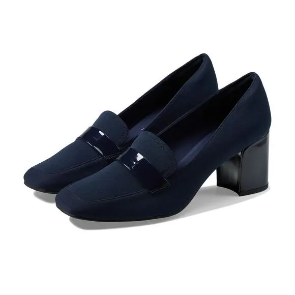 Anne Klein Women's Telepathy Pump 6 Navy Stretch